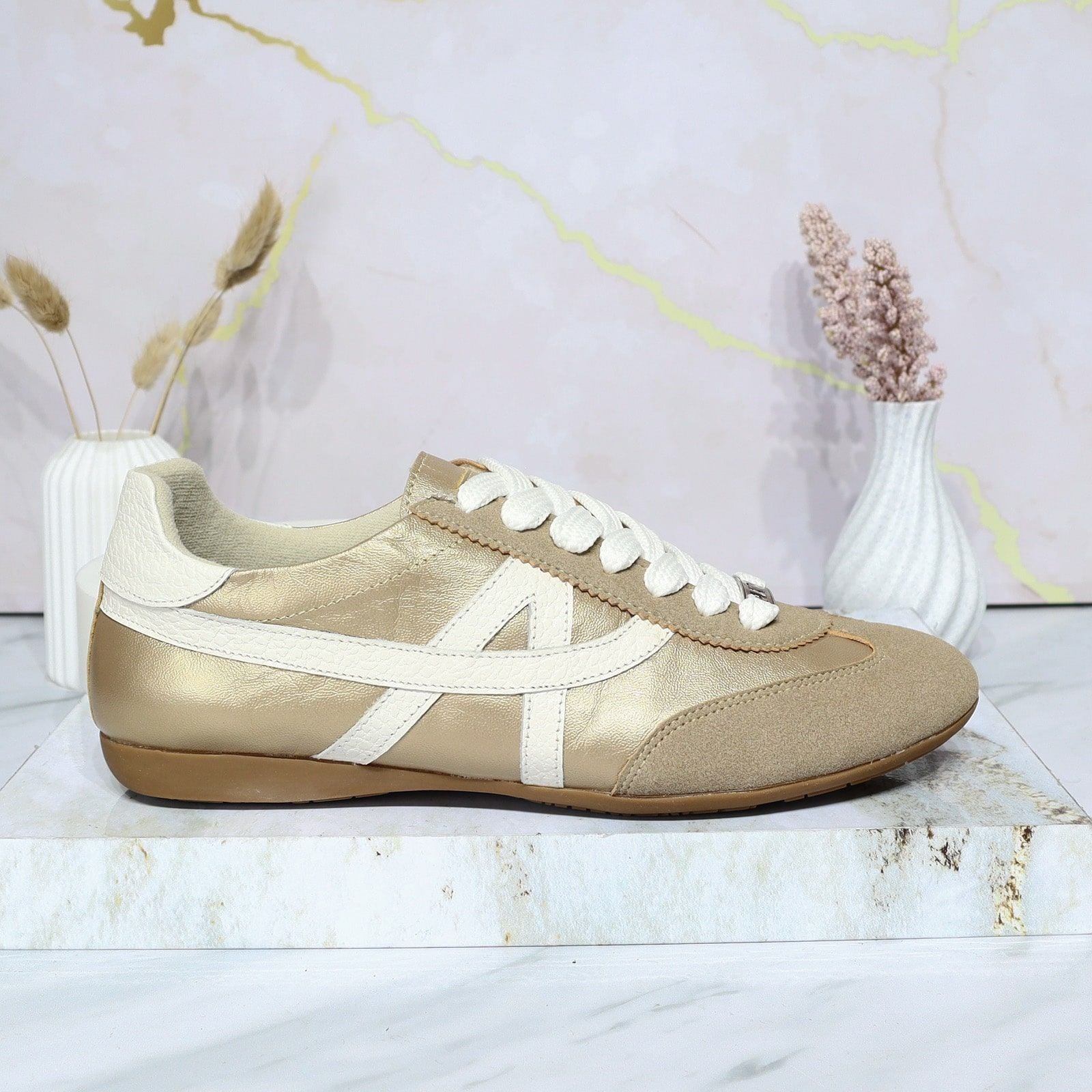 Tenis oro x talco cuero para mujer A202-Z495