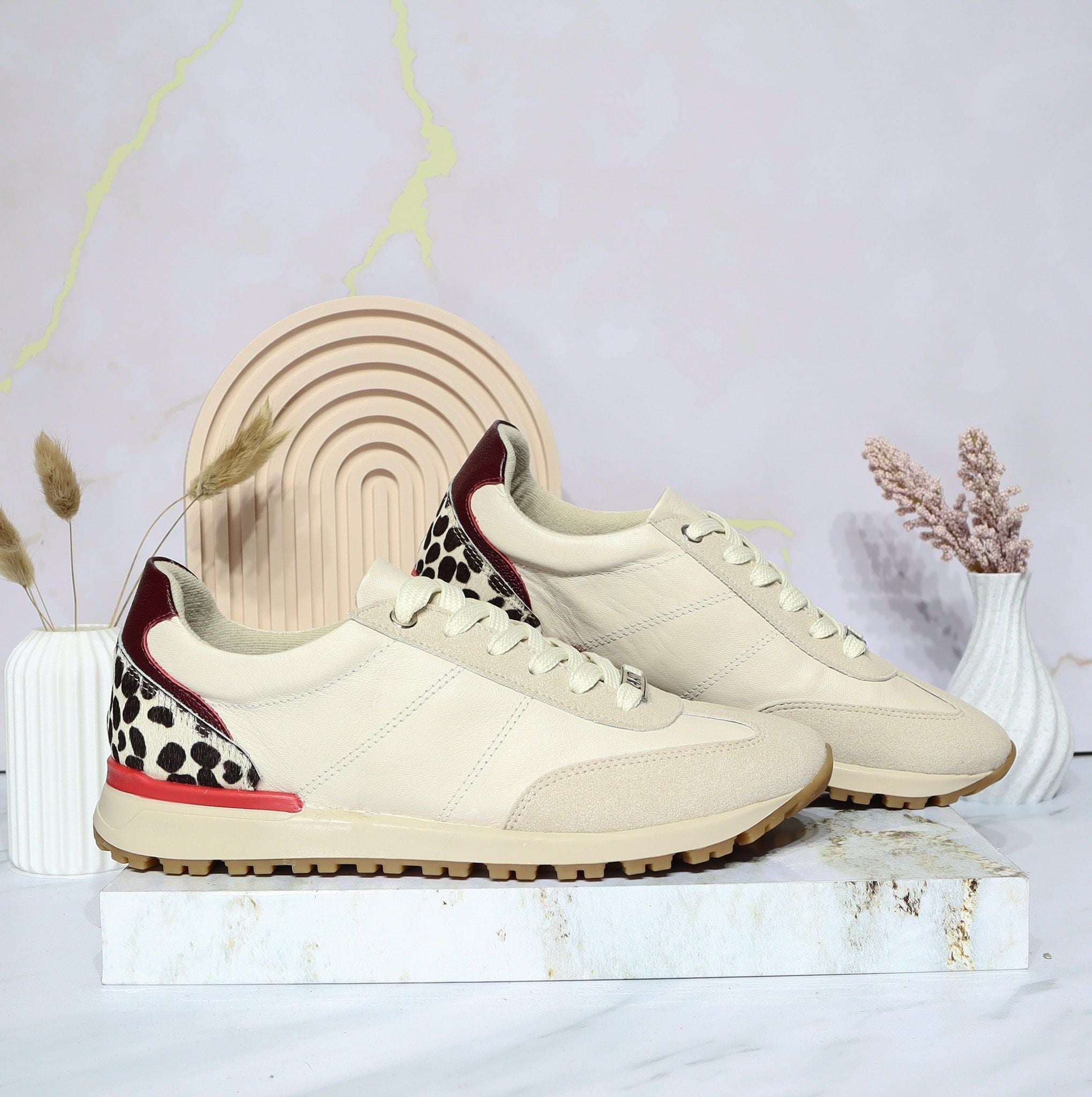 Tenis talco x vinotinto cuero para mujer A220-Z495