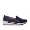 Mocasin azul cuero para mujer H-GINA