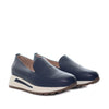 Mocasin azul cuero para mujer H-GINA