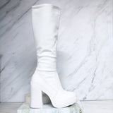 Bota tacon 5 1/2 blanco para mujer 080-Z279