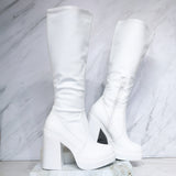 Bota tacon 5 1/2 blanco para mujer 080-Z279