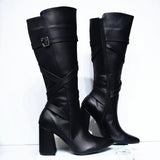 Bota tacon 5 1/2 negro para mujer 124-Z279