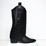 Texana larga negro para mujer 2550-Z807
