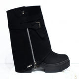 Bota cuadrada negro para mujer 26103-Z22