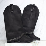 Bota negro gamuza para mujer 2663-Z22