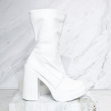 Botin tacon 5 1/2 blanco para mujer 5080-Z279