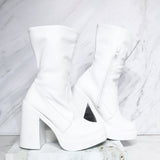 Botin tacon 5 1/2 blanco para mujer 5080-Z279