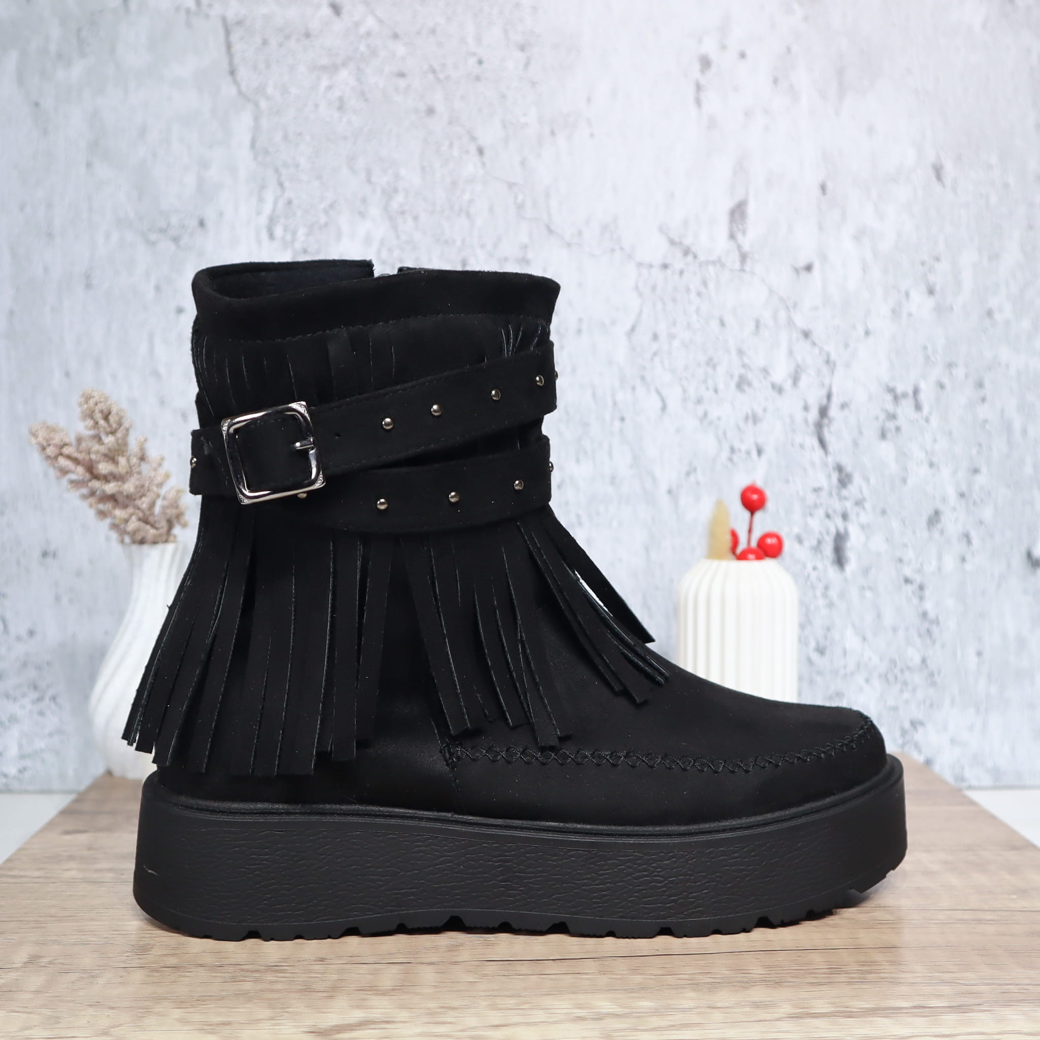 Botin negro para mujer FLECO1-Z279