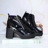 Botin negro charol para mujer TA327
