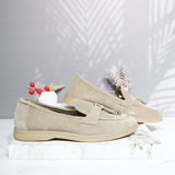 Mocasin kaki cuero para mujer 25800-Z715