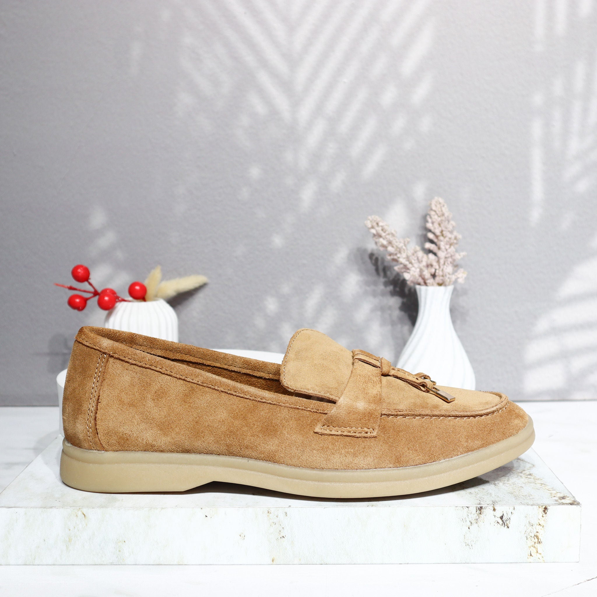 Mocasin miel cuero para mujer 25800-Z715