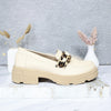 Mocasin beige x animal print para mujer 472-Z284