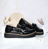 Mocasin negro charol para mujer 526-Z284