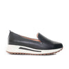 Mocasin negro cuero para mujer H-GINA
