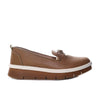 Mocasin miel cuero para mujer H-IRANIA
