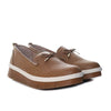 Mocasin miel cuero para mujer H-IRANIA