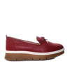 Mocasin rojo cuero para mujer H-IRANIA