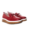 Mocasin rojo cuero para mujer H-IRANIA