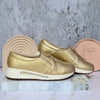 Mocasin dorado cuero para mujer H-NANCY