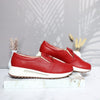 Mocasin rojo cuero para mujer H-NANCY