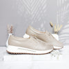 Mocasin taupe x folia cuero para mujer H-NANCY
