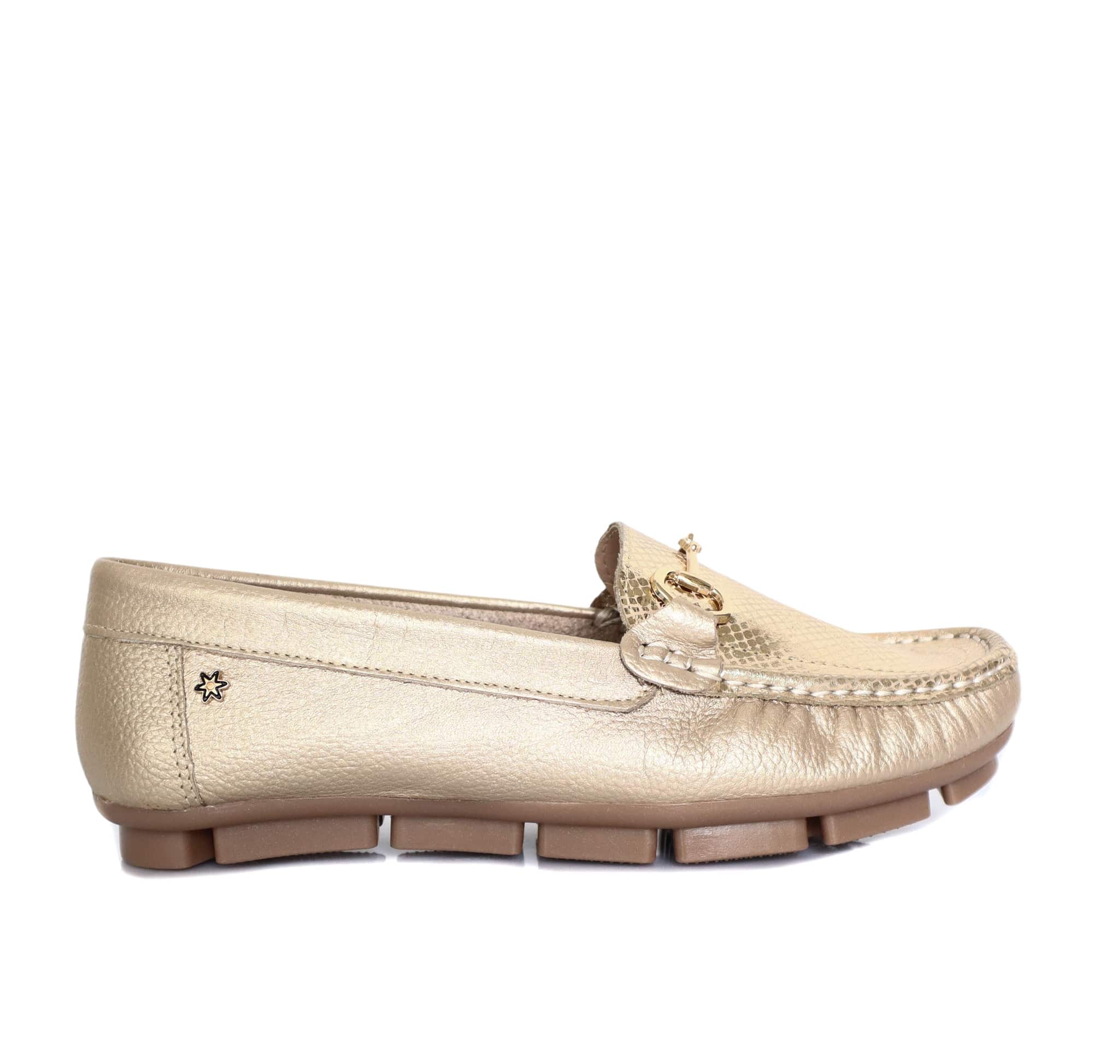 Mocasin champaña cuero para mujer TA09-Z449