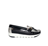 Mocasin negro x birmania x charol cueo para mujer TA11-Z449