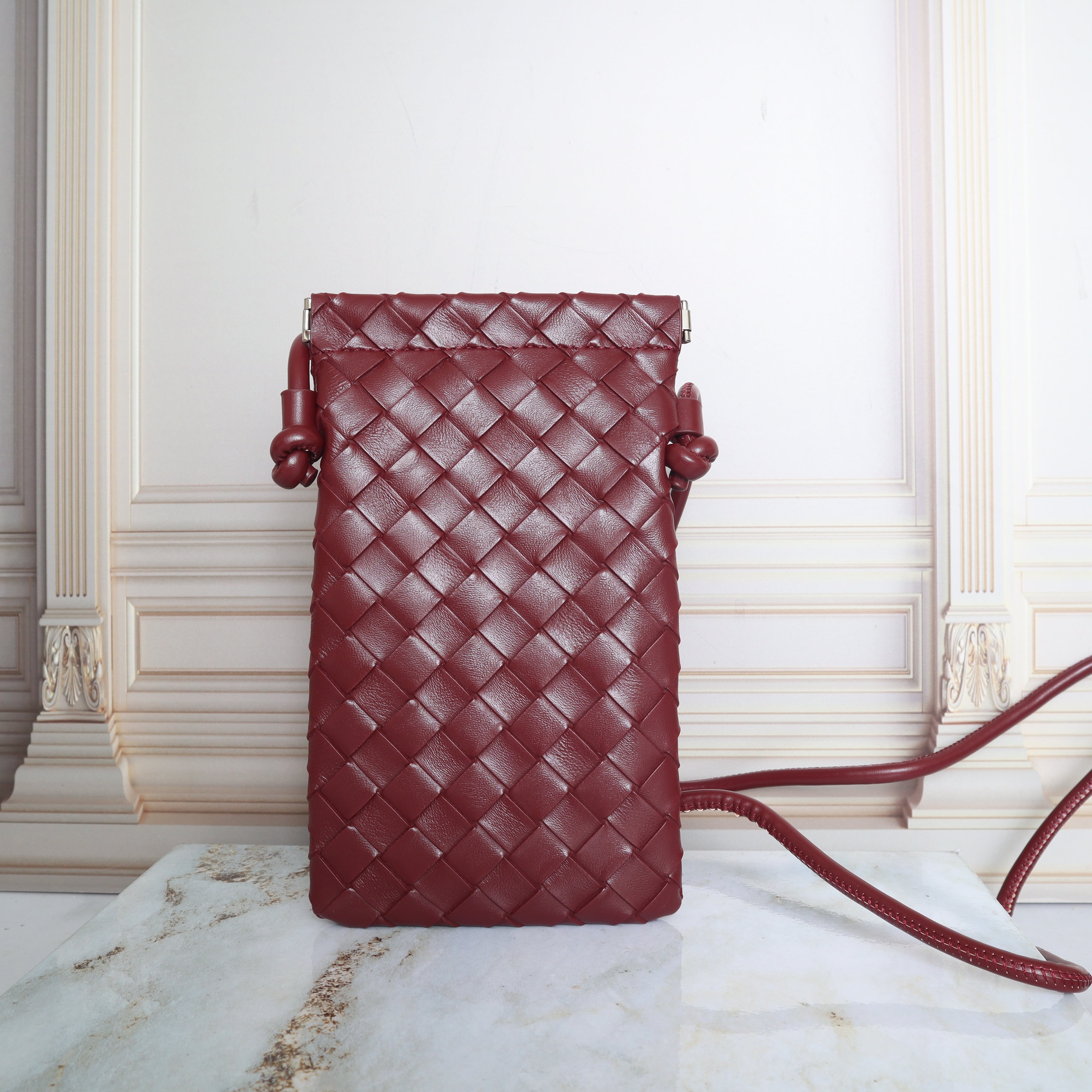 Billetera/ pasaporte vinotinto para mujer PC58162H