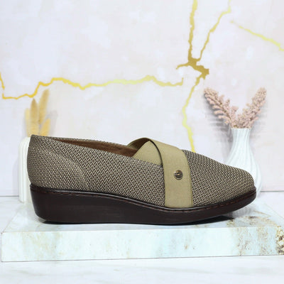 Romulo cerrado caoba x beige para mujer RO3106