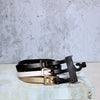 Correa negro/champaña/talco para mujer SBELT2