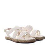 Sandalia plana talco para mujer 1707-Z101