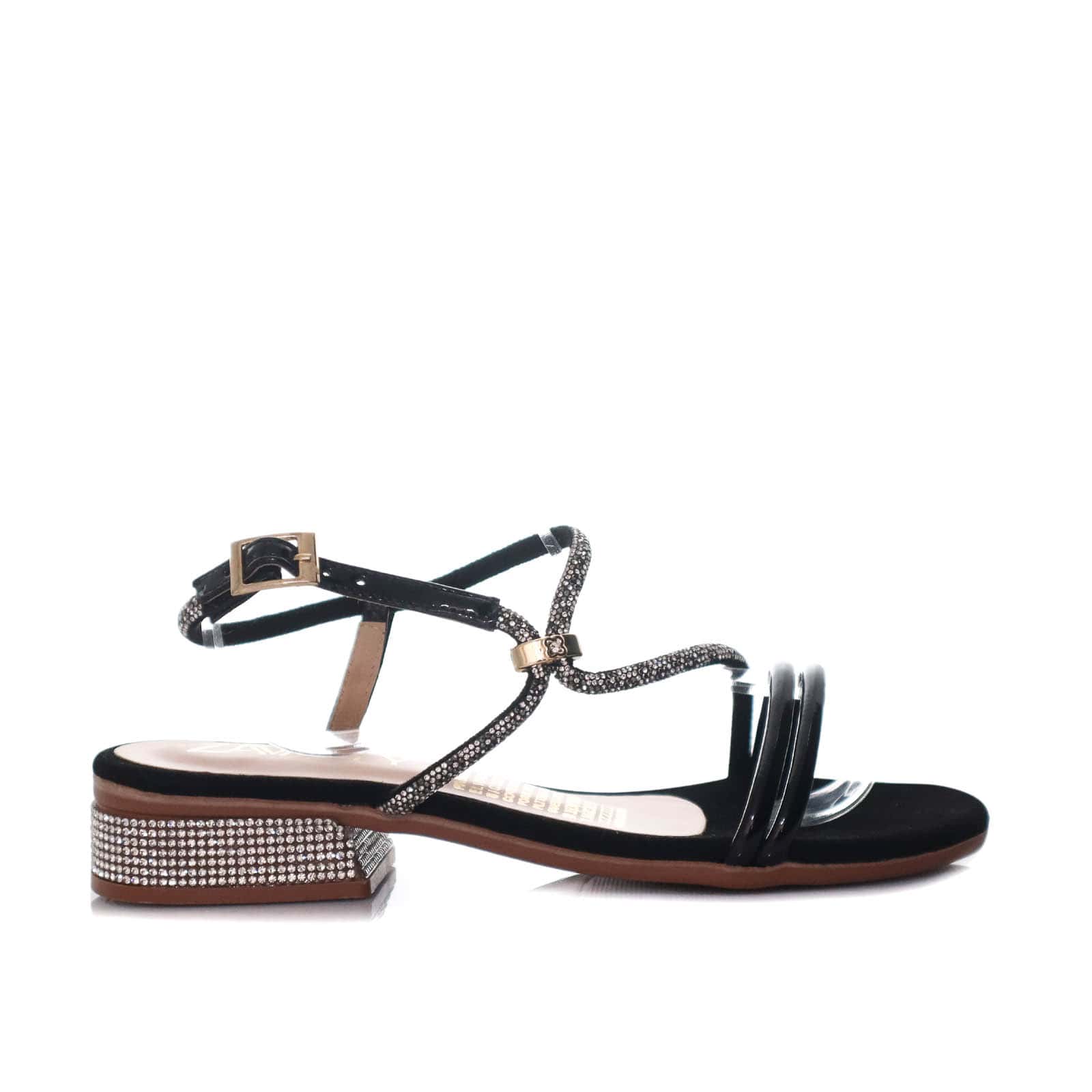 Sandalia plana negro nobuck para mujer 2564-Z527