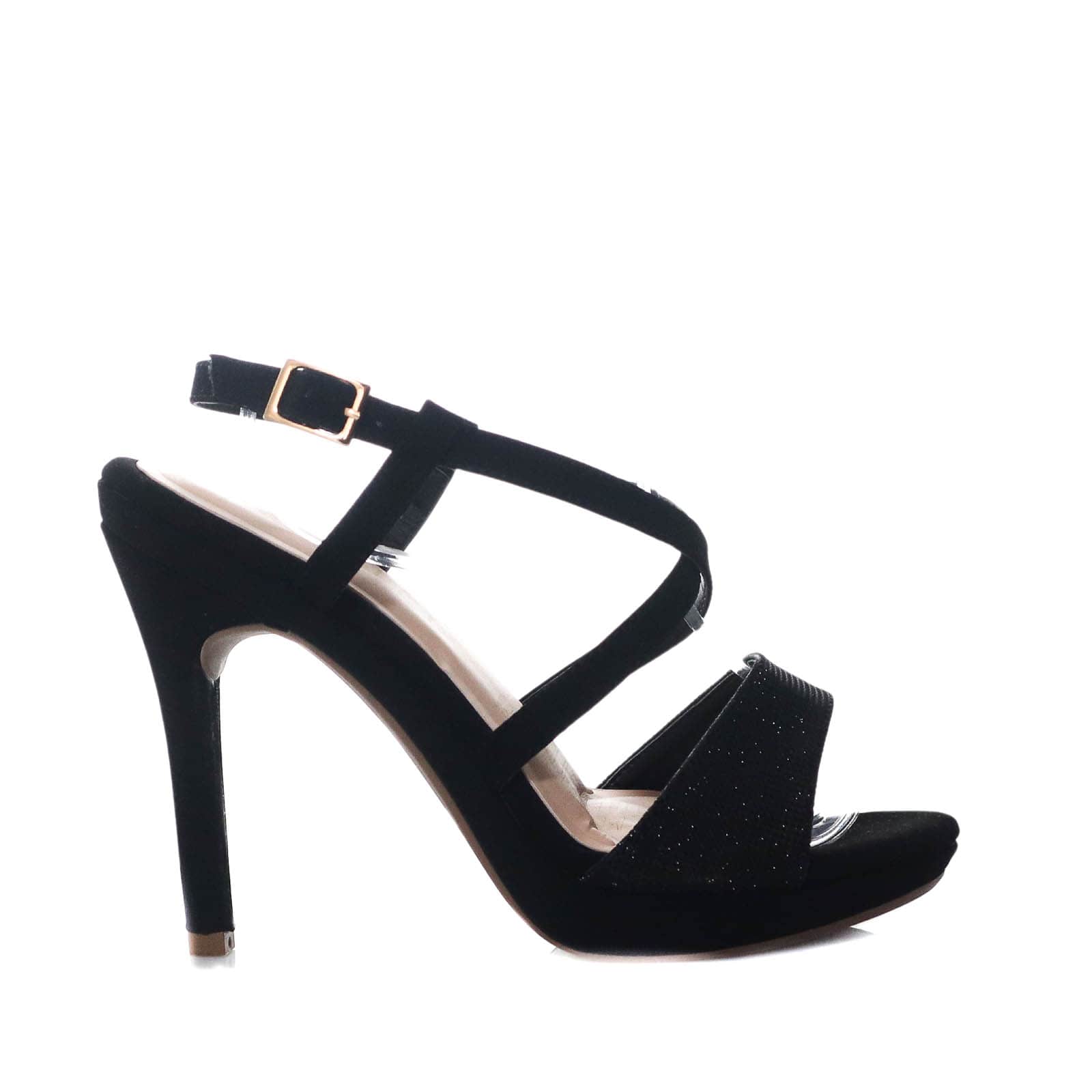 Plataforma tacon negro nobuck para mujer 418-Z473