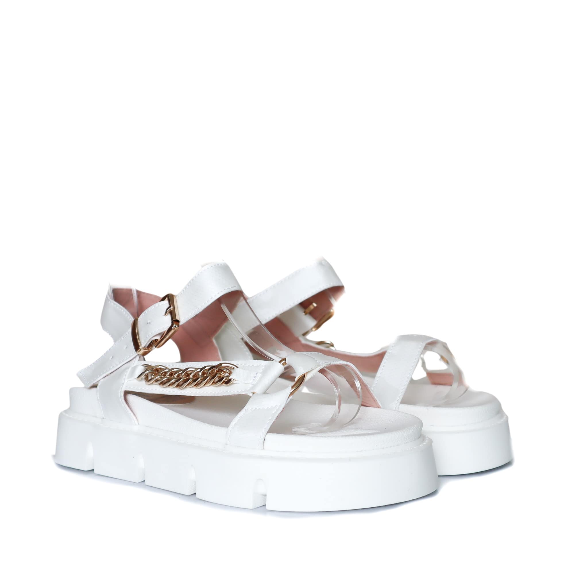 Sandalia plana blanco para mujer H-BETTY