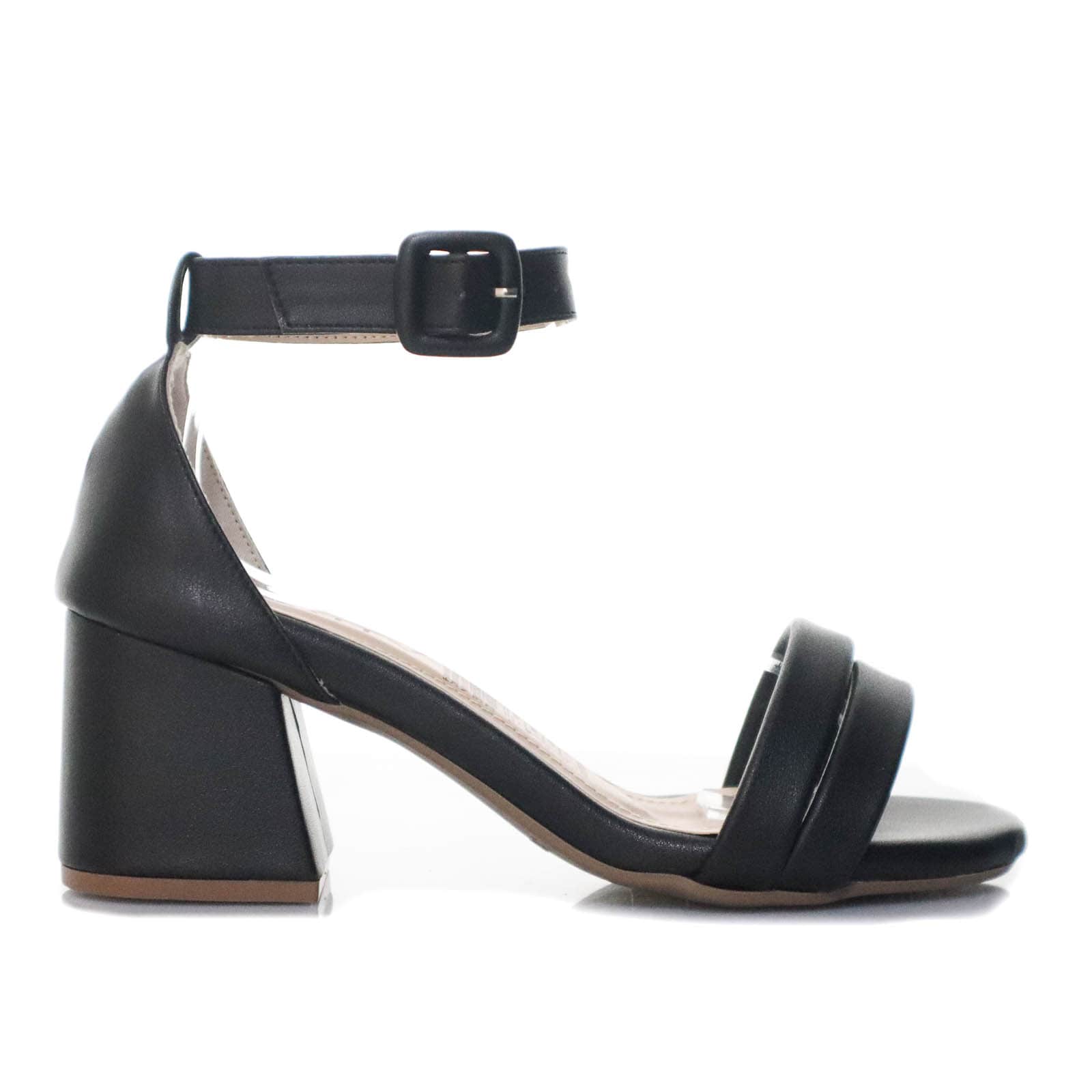 Sandalia tacon negro nobuck para mujer Q141-Z471