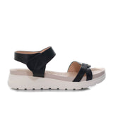 Sandalia plana negro para mujer 7019-1-Z83
