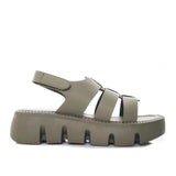 Sandalia plataforma baja verde oliva para mujer JULIETA-Z610