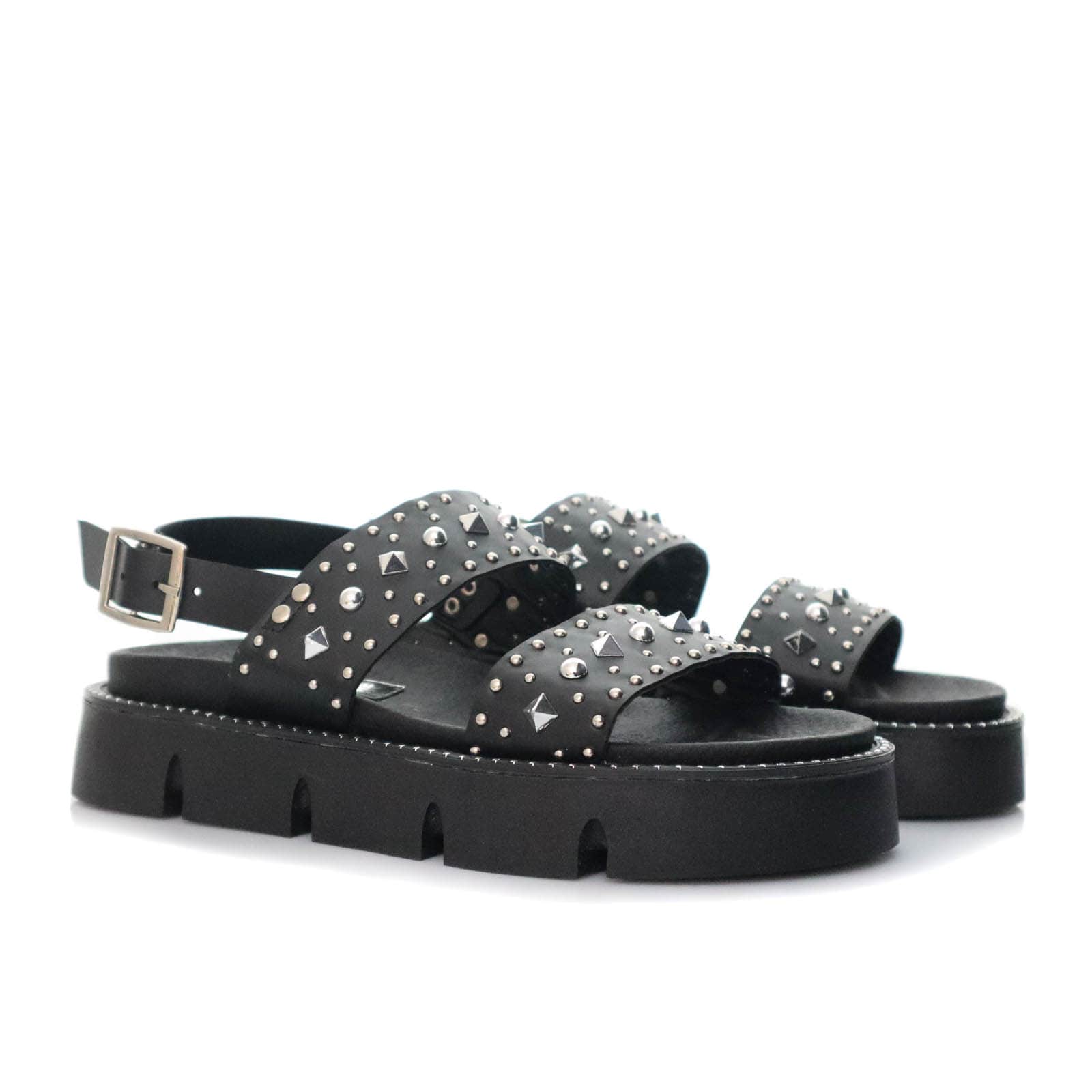 Sandalia plana negro para mujer 2215C-Z409