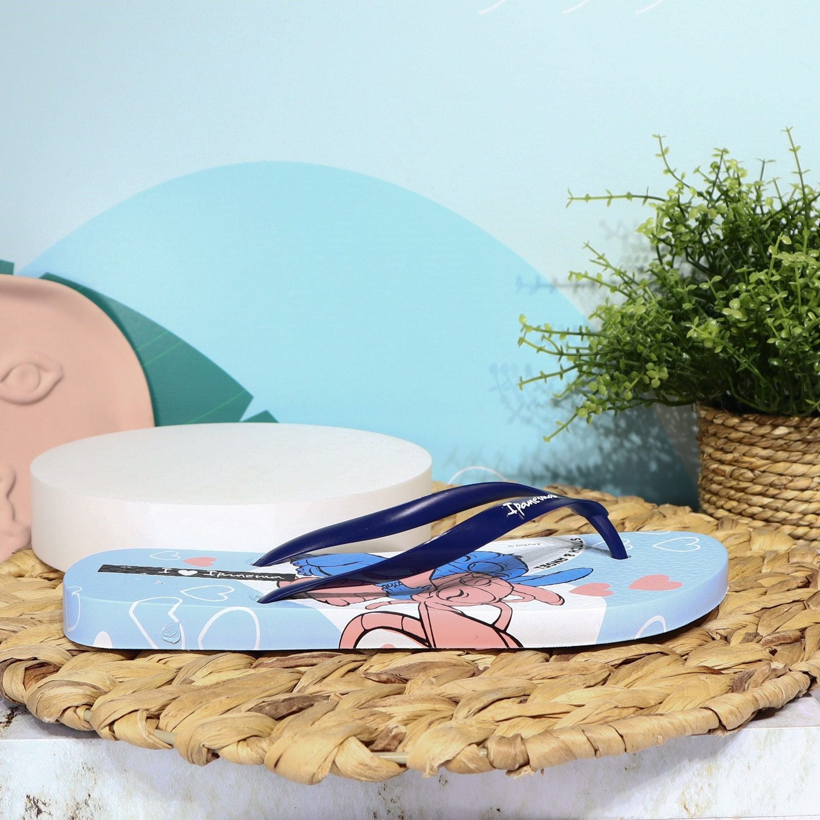 Sandalia plana azul x stitch para mujer VT83812