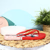 Sandalia plana rojo x rosa para mujer VT83812