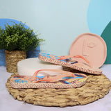 Sandalia plana beige x salmon para mujer VT25483