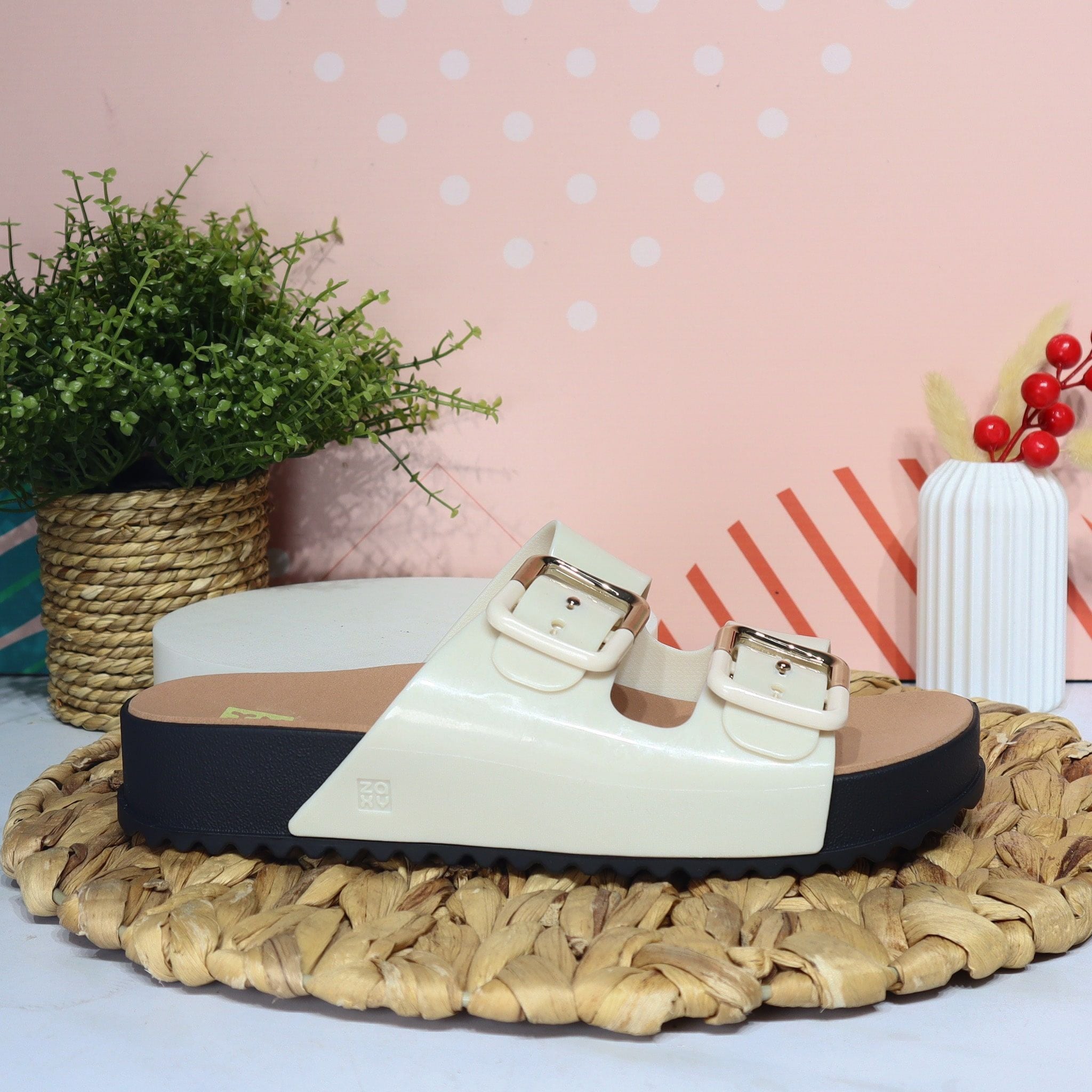 Zaxy beige x negro para mujer ZA19333