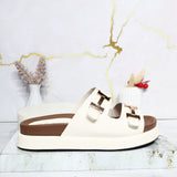 Sandalia plana talco para mujer 01-Z43