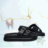 Sandalia plana negro para mujer 010-Z43