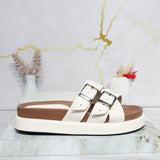 Sandalia plana talco para mujer 010-Z43