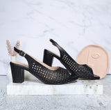 Tacon negro cuero para mujer 011-Z522