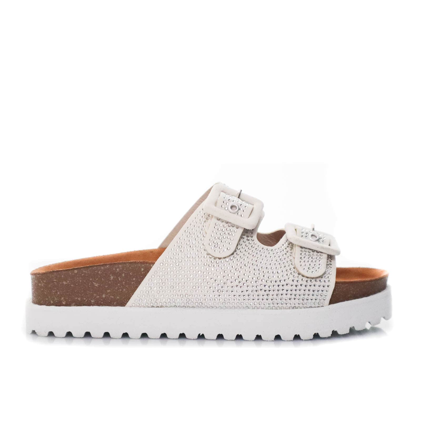 Sandalia plana blanco para mujer 1003-Z683