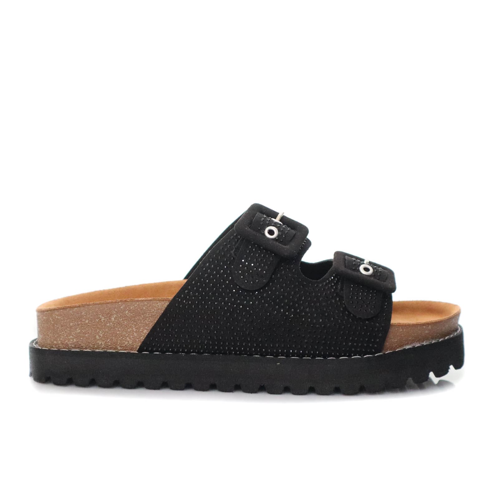 Sandalia plana negro para mujer 1003-Z683