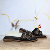 Sandalia plana negro para mujer 1006-Z148